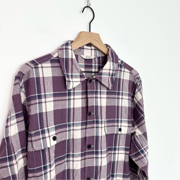 AYR The Captain Shirt Madras Purple Rain Button up Front Pockets Plaid NWOT XL - Picture 3 of 6